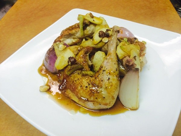 Baked Pheasant with Apples and Hazelnuts