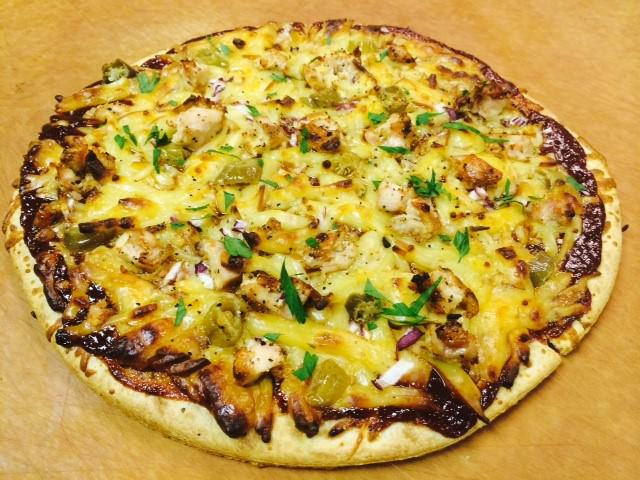 BBQ Pheasant and Gouda Pizza Made with Pheasant Breast Halves
